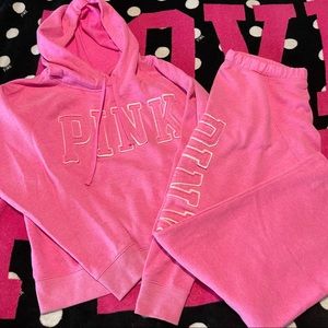 💗 VS PINK 💗 Hoodie and Boyfriend Pant Set Med/LG
